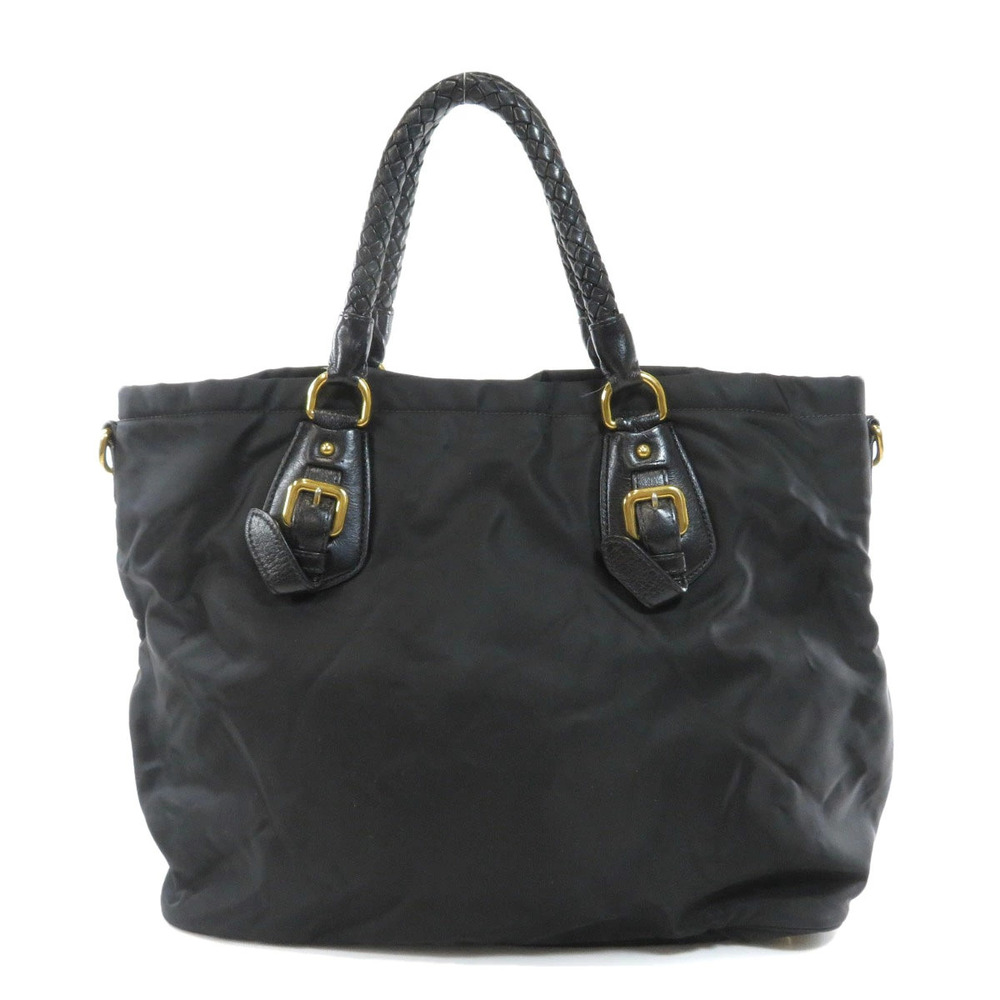 Prada bag 2way Black braided tote Black